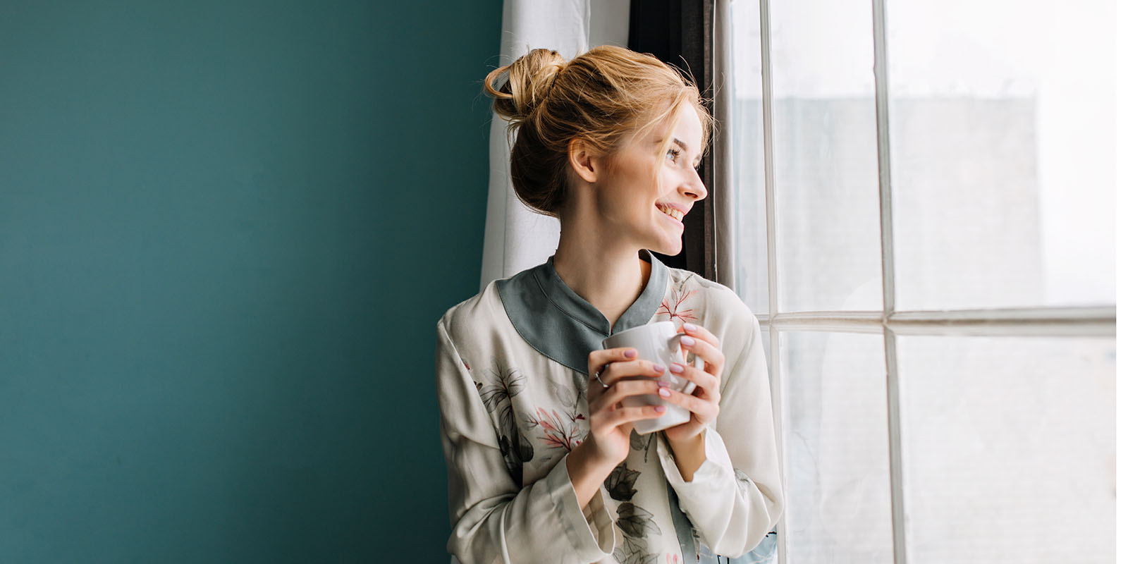 Lady by window